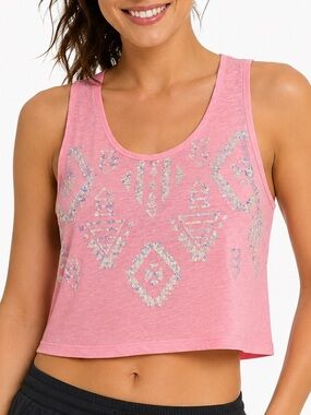 PINK Victoria's Secret Sequin Aztec Crop Tank